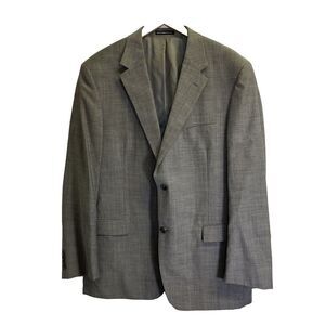 Andrew Fezza Men's 46L Sport Coat Blazer Grey Worsted‎  Wool Jacket